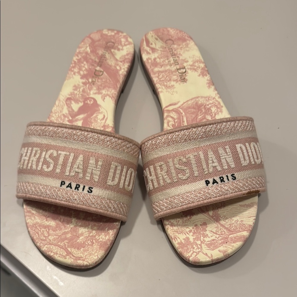 Dior Pink and Cream Flats